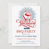Uitnodiging voor vuurwerk-BBQ-feest op Bevrijdings (Voorkant)