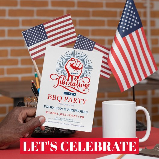 Uitnodiging voor vuurwerk-BBQ-feest op Bevrijdings