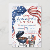 Uitnodiging voor vuurwerk BBQ op 4 juli (Voorkant)