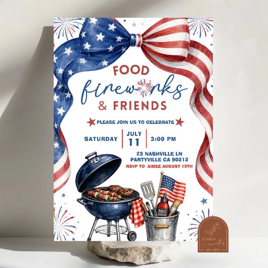 Uitnodiging voor vuurwerk BBQ op 4 juli
