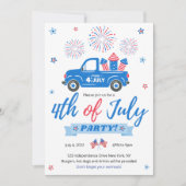 Uitnodiging voor vuurwerkfeest op 4 juli (Voorkant)