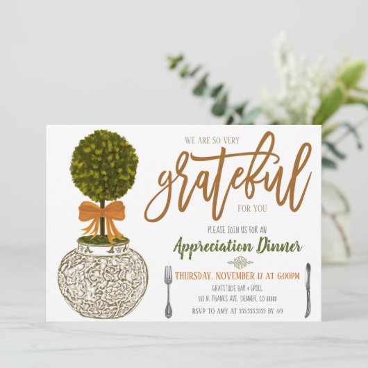 Uitnodiging voor waardering van feestdagen, Erkent (Staand voorkant)