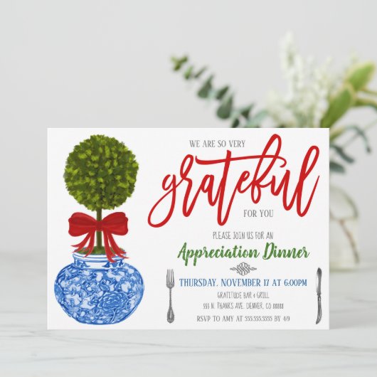 Uitnodiging voor waardering van feestdagen, waarde (Staand voorkant)