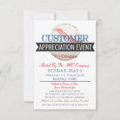 Uitnodiging voor waardering van honkbal-klanten (Voorkant)
