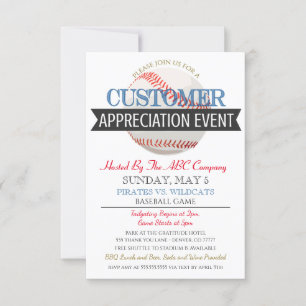 Uitnodiging voor waardering van honkbal-klanten