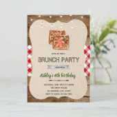 Uitnodiging voor wafelontbijtfeestje (Staand voorkant)