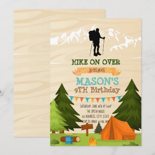 Uitnodiging voor wandelverjaardagsfeestje (Voorkant / Achterkant)