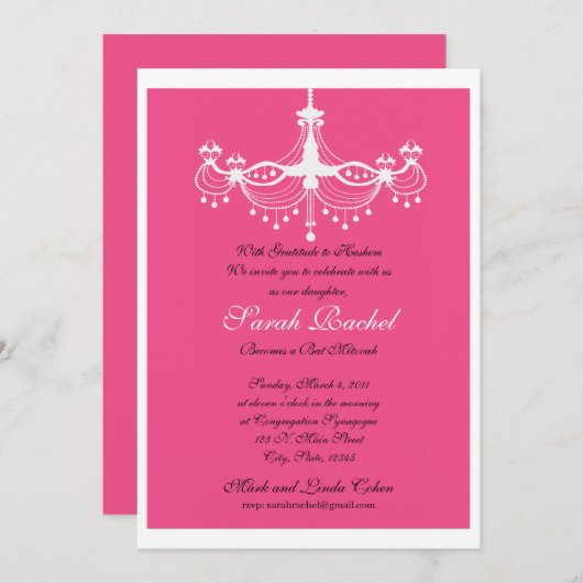 Uitnodiging voor warmroze luchters (Voorkant / Achterkant)