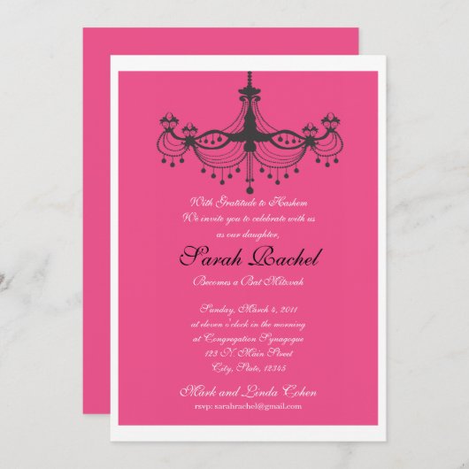 Uitnodiging voor warmroze luchters (Voorkant / Achterkant)