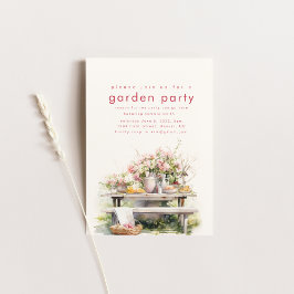 Uitnodiging voor Watercolor Garden Tea Party