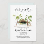 Uitnodiging voor watercolor tropisch vrijgezellenw (Voorkant / Achterkant)