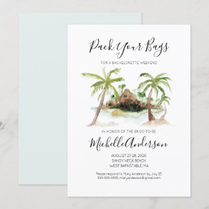 Uitnodiging voor watercolor tropisch vrijgezellenw