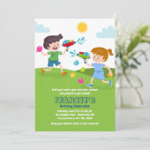 Uitnodiging voor watergevecht in kind (Staand voorkant)