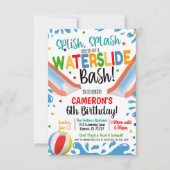 Uitnodiging voor Waterglijbaan Feestje (Voorkant)