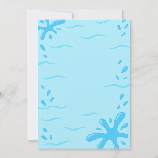 Uitnodiging voor Waterglijbaan Verjaardagsfeest (Achterkant)