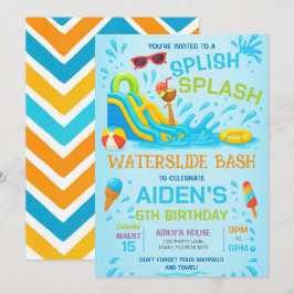 Uitnodiging voor Waterglijbaanfeest, Verjaardagsfe