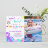 Uitnodiging voor waterglijbaanfoto (Staand voorkant)