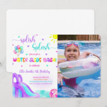 Uitnodiging voor waterglijbaanfoto