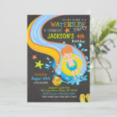 Uitnodiging voor waterslide verjaardagsfeest / Zwe (Staand voorkant)