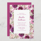 Uitnodiging voor waterverf bloemenfeest (Voorkant / Achterkant)