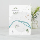 Uitnodiging voor waterverf bruiloft met schilfers (Staand voorkant)