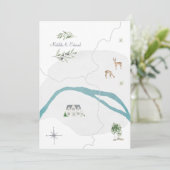 Uitnodiging voor waterverf bruiloft met schilfers (Staand voorkant)