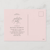 Uitnodiging voor waterverf met blozen blozen afstu (Achterkant)