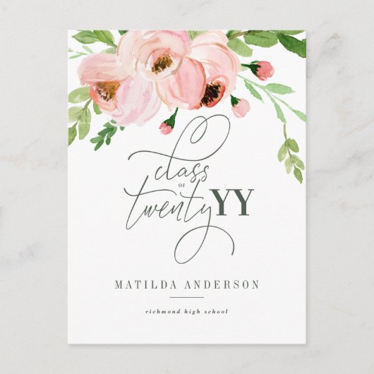 Uitnodiging voor waterverf met blozen blozen afstu (Voorkant)