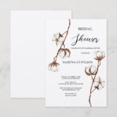 uitnodiging voor waterverf - roestbruine - katoenb (Voorkant / Achterkant)