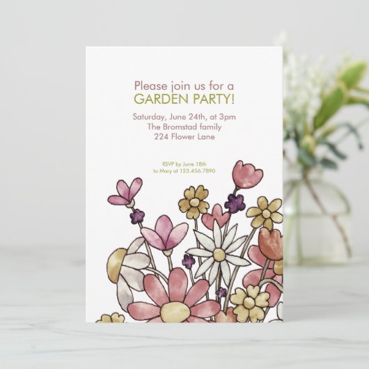 Uitnodiging voor Waterverf van tuinbouwvakgroep (Staand voorkant)