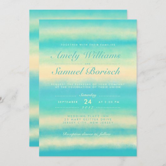 Uitnodiging voor Waterverf van zomervakantie (Voorkant / Achterkant)