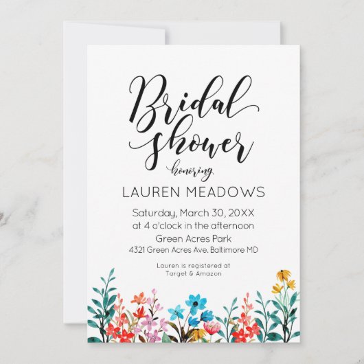 Uitnodiging voor waterverf ventilatorbridal (Voorkant)