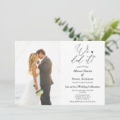 Uitnodiging voor 'We Did It' bruiloftsreceptie (Staand voorkant)