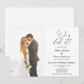 Uitnodiging voor 'We Did It' bruiloftsreceptie (Voorkant / Achterkant)