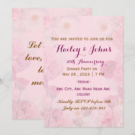 Uitnodiging voor weddenschap Jubileum (Voorkant / Achterkant)