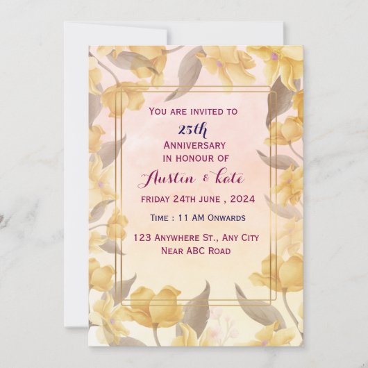 Uitnodiging voor weddenschap Jubileum (Voorkant)