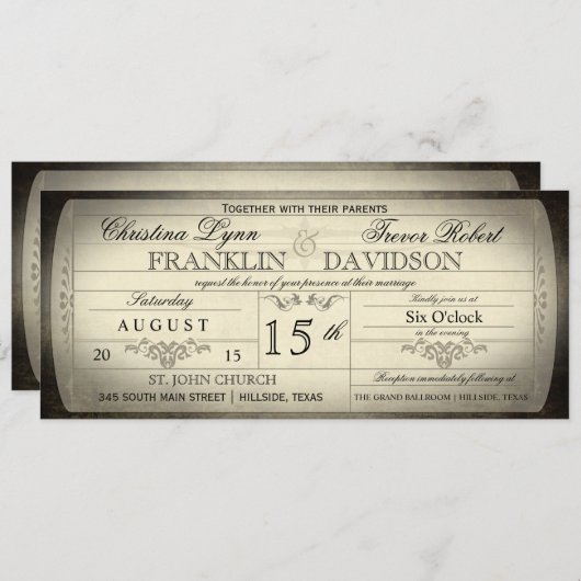  uitnodiging voor weddenschappen (Voorkant / Achterkant)