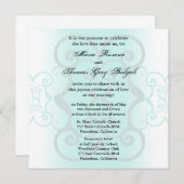 Uitnodiging voor weddenschappen Gewoon Blauwgroen (Voorkant / Achterkant)