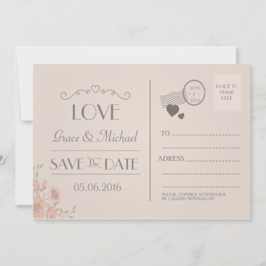 Uitnodiging voor weddenschappen in Briefkaart Styl (Achterkant)