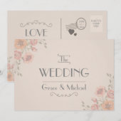 Uitnodiging voor weddenschappen in Briefkaart Styl (Voorkant / Achterkant)