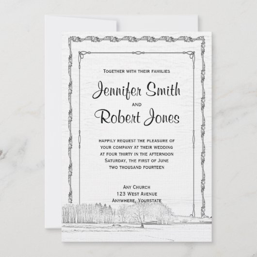 Uitnodiging voor weddenschappen in de Rustic Winte (Voorkant)