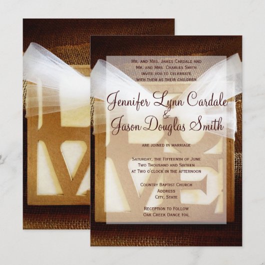 Uitnodiging voor weddenschappen in het Rustische l (Voorkant / Achterkant)