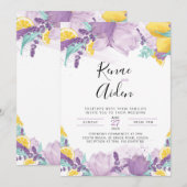 Uitnodiging voor weddenschappen in Lavender, zomer (Voorkant / Achterkant)