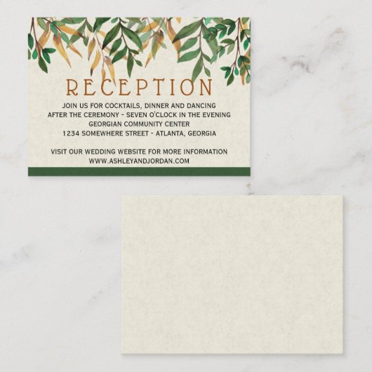 Uitnodiging voor weddenschappen informatiekaartje (Voorkant / Achterkant)