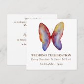 Uitnodiging voor weddenschappen, legant, vlinderku (Voorkant / Achterkant)