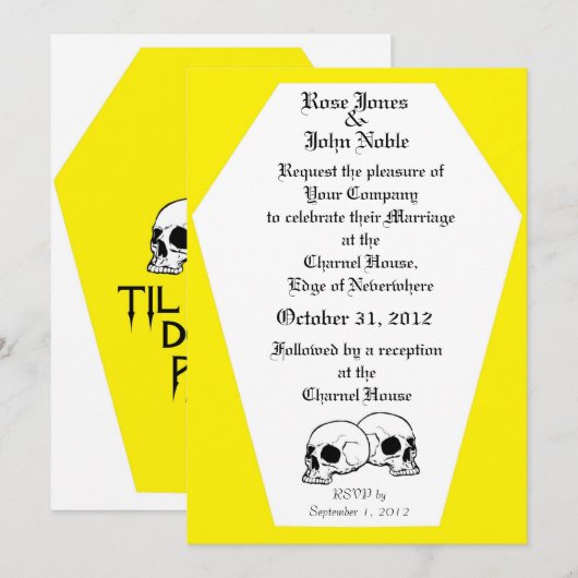 Uitnodiging voor weddenschappen met Coffin (Geel) (Voorkant / Achterkant)