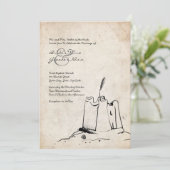  uitnodiging voor weddenschappen met Sand Castle (Staand voorkant)