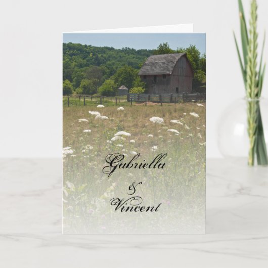 Uitnodiging voor weddenschappen met Weathered Barn (Voorkant)