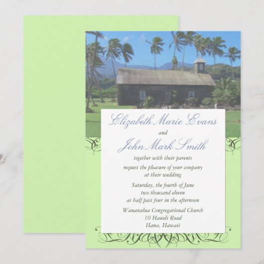 Uitnodiging voor weddenschappen op eilanden (Voorkant / Achterkant)