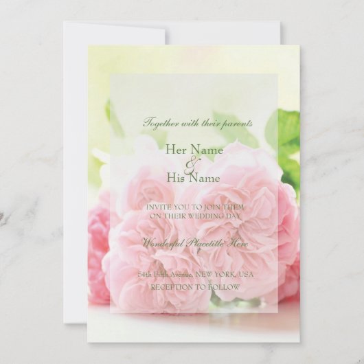 Uitnodiging voor weddenschappen op Elegant roze Ro (Voorkant)